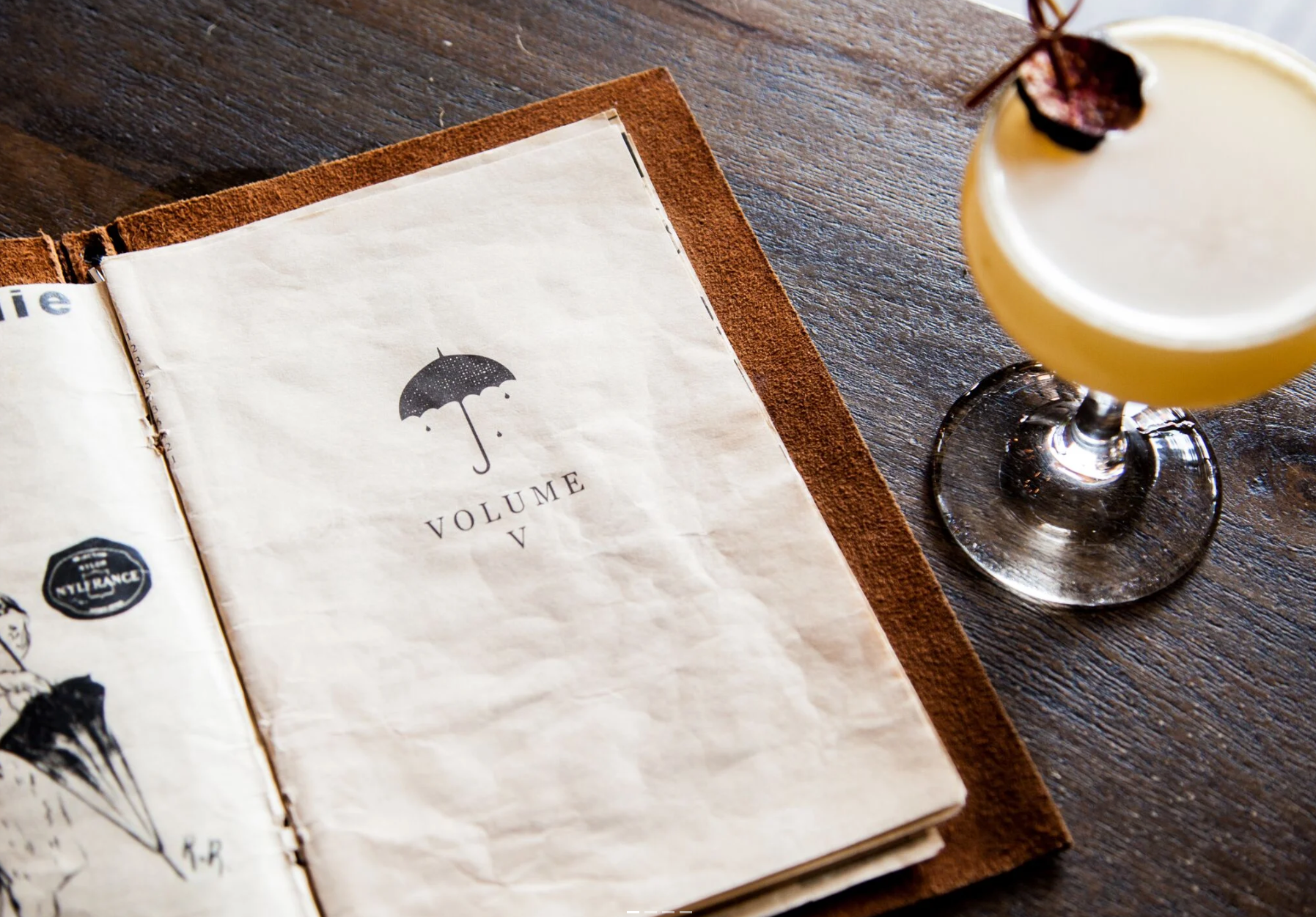 Menus by Curious featuring a cocktail menu and drink
